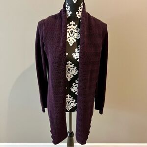 BANANA REPUBLIC Plum Cardigan Wool Blend Medium Weight Oversized Size Large